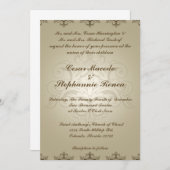 5 x 7 Einladung zur Hochzeit Tanish Brown Damask (Vorne/Hinten)