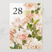 5 x 7 Elegante Rose Hochzeiten Tischnummern (Vorderseite)