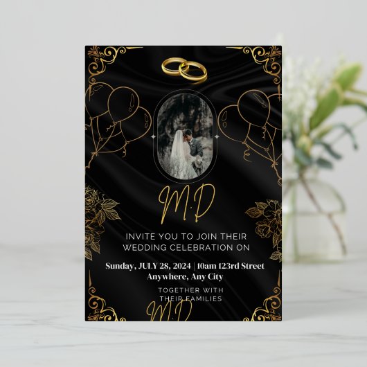 5" x 7" Foil-Einladung Folieneinladung (Stehend vorne)