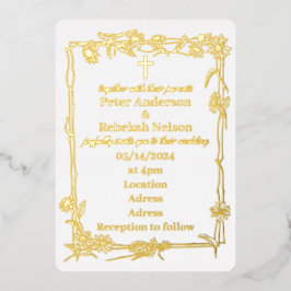5" x 7" Foil Wedding Einladung