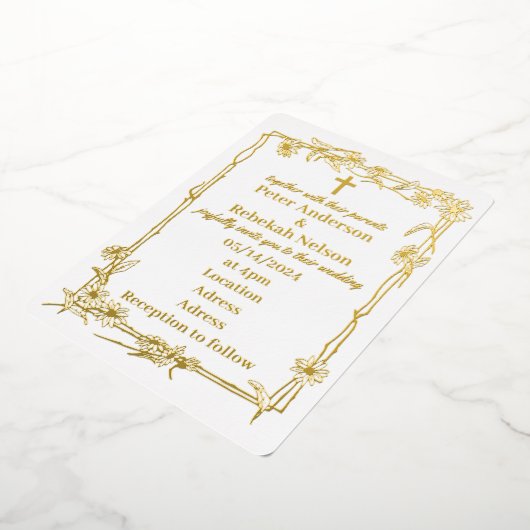 5" x 7" Foil Wedding Einladung (Gedreht)