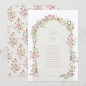 5 x 7 Frühlingsblumenbogen Gastnamen Tischnummer (Vorne/Hinten)