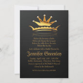 5" x 7" Gold Royal Queen Crown Einladung (Vorderseite)