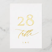 5 x 7 Gold Schwarz-weiße feierliche Hochzeitsfeier Folieneinladung (Vorderseite)