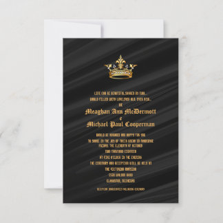 5" x 7" Golden Royal Queen Crown Einladung