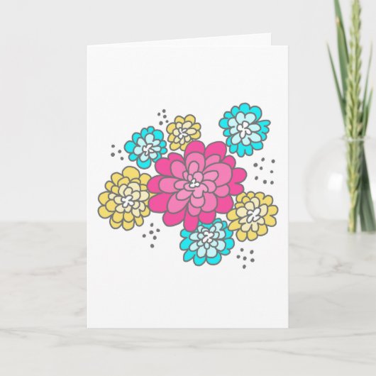 5 x 7 Grußkarte...Doodle blüht. Karte (Vorderseite)