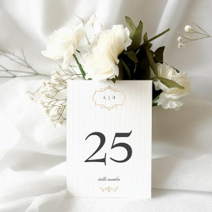 5 x 7 klassische goldene Monogramm-Hochzeitstisch-