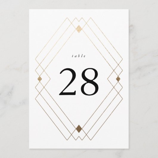 5 x 7 klassische Tischnummern für Hochzeiten in We (Vorderseite)