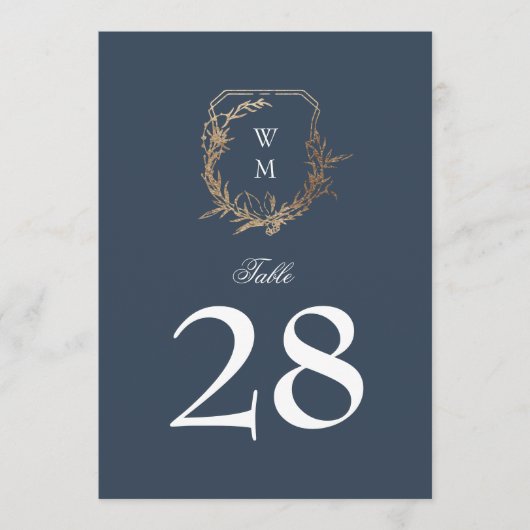 5 x 7 klassische Wappen-Tischnummer (Vorderseite)