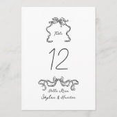 5 x 7 Moderne Ribbon Doodle Hochzeit-Tischnummer (Vorderseite)