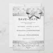 5" x 7" Moderner Silberflordampfer Rette die Save The Date (Vorderseite)