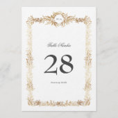 5 x 7 Monogramm Gold Wreath Classic Tischnummern (Vorderseite)