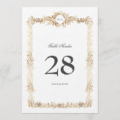5 x 7 Monogramm Gold Wreath Classic Tischnummern (Rückseite)