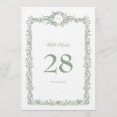 5 x 7 Monogramm Salbei Kranke Klassische Tischnumm (Vorderseite)