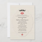 5" x 7" Mustache Lips Retro Hochzeit Einladung (Vorderseite)
