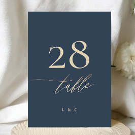 5 x 7 Navy Blue Elegant Gold Classic