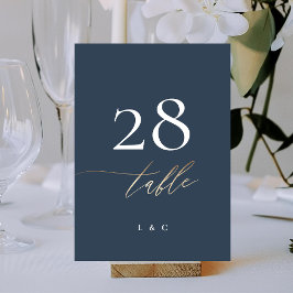 5 x 7 Navy Blue White Elegant Gold Classic