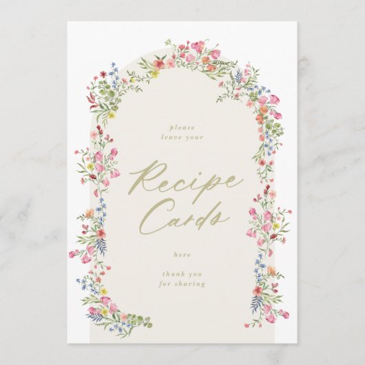 5 x 7 Rezeptionskarte Blumenbogen-Brautparty Einladung (Vorderseite)