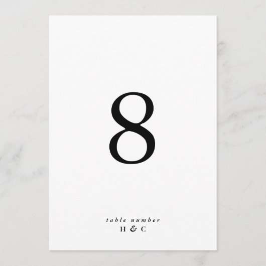 5 x 7 Schwarz Einfache moderne Hochzeitsstipps-Tis (Vorderseite)