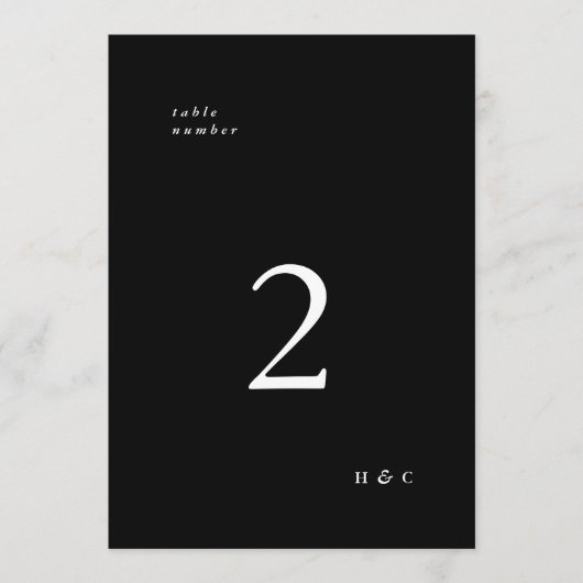 5 x 7 Schwarz Einfache moderne Hochzeitsstipps-Tis (Vorderseite)