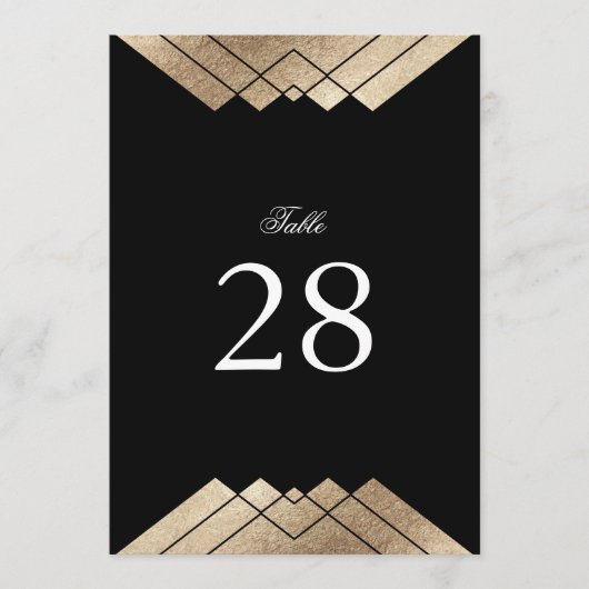 5 x 7 Schwarz-Gold-Hochzeiten-Tischnummern (Vorderseite)