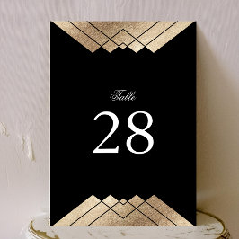 5 x 7 Schwarz-Gold-Hochzeiten-Tischnummern