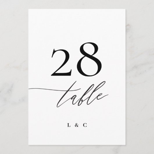 5 x 7 Schwarz-weiße moderne Hochzeitsszeitszene Ti (Rückseite)