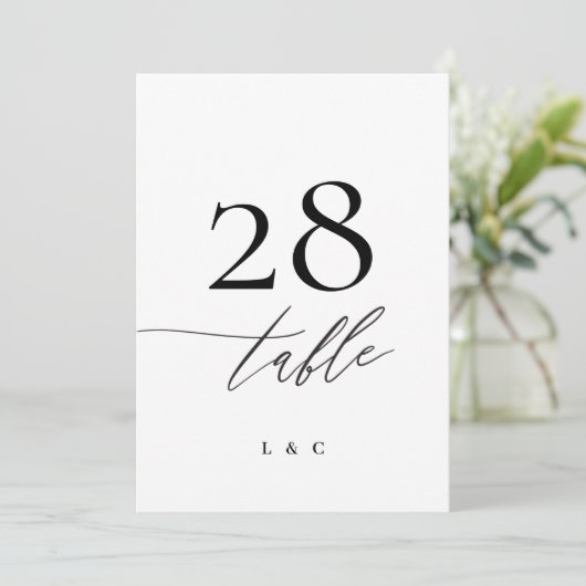 5 x 7 Schwarz-weiße moderne Hochzeitsszeitszene Ti (Stehend Vorderseite)