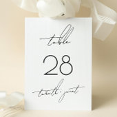 5 x 7 Schwarz-weiße Script-Tischnummer