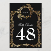 5 x 7 Schwarzes Wappen, klassische Tischnummern, M (Rückseite)