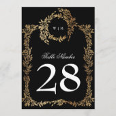 5 x 7 Schwarzes Wappen, klassische Tischnummern, M (Vorderseite)