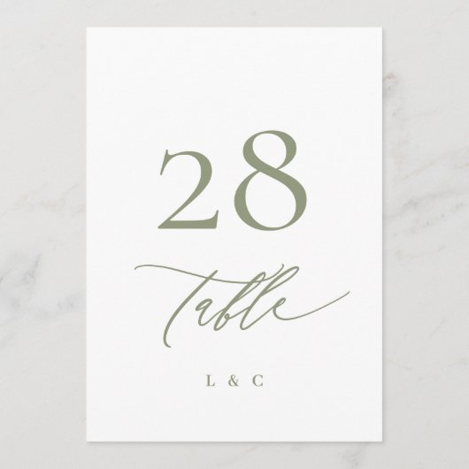 5 x 7 Seiten Grün Weiß Moderne Hochzeitsstimmung T (Rückseite)