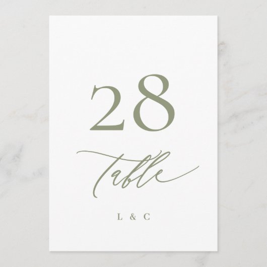 5 x 7 Seiten Grün Weiß Moderne Hochzeitsstimmung T (Vorderseite)