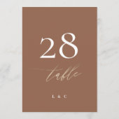 5 x 7 Terracotta Elegant Boho Gold Wedding Numbers (Rückseite)