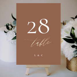 5 x 7 Terracotta Elegant Boho Gold Wedding Numbers