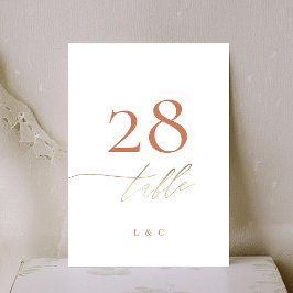 5 x 7 Terracotta Elegante Gold Wedding Tischnummer