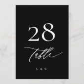 5 x 7 Tischnummern in Weiß Schwarz (Vorderseite)