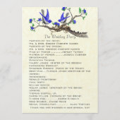5 x 7 Vintage Bluebirds Hochzeitsprogramm Programm (Rückseite)