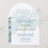 5 x 7 Vintage Pfauenvögel Einladung zur Hochzeit (Vorne/Hinten)