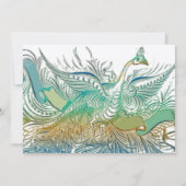 5 x 7 Vintage Pfauenvögel Einladung zur Hochzeit (Rückseite)