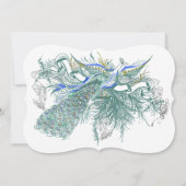 5 x 7 Vintage Pfauenvögel Einladung zur Hochzeit (Rückseite)