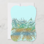 5 x 7 Vintage Pfauenvögel Einladung zur Hochzeit (Vorderseite)