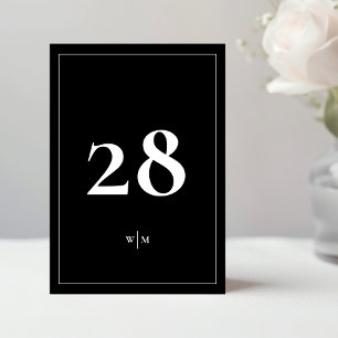 5 x 7 Weiße Rahmen Schwarze Hochzeitstisch Zahlen Einladung