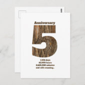 5 Year Anniversary - Wood Anniversary Milestone Postkarte (Vorne/Hinten)