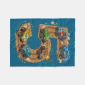 5 Year Old Monster Truck Boy Toddler 5th Birthday  Fleecedecke (Vorderseite (Horizontal))