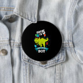 5 Years Cool T Rex Dinosaur Rawr 5th Birthday Boy Button (Beispiel)