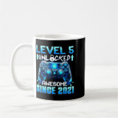5 Years Old Level 5 Unlocked Awesome 2021 5th Birt Kaffeetasse (Links)