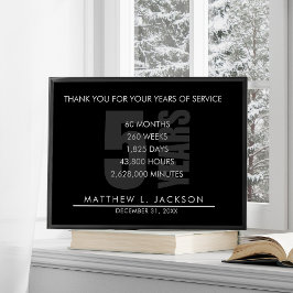5 Years Retirement or Employee Appreciation Gift Poster