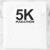 5k Marathon Ovaler Aufkleber (Tasche)