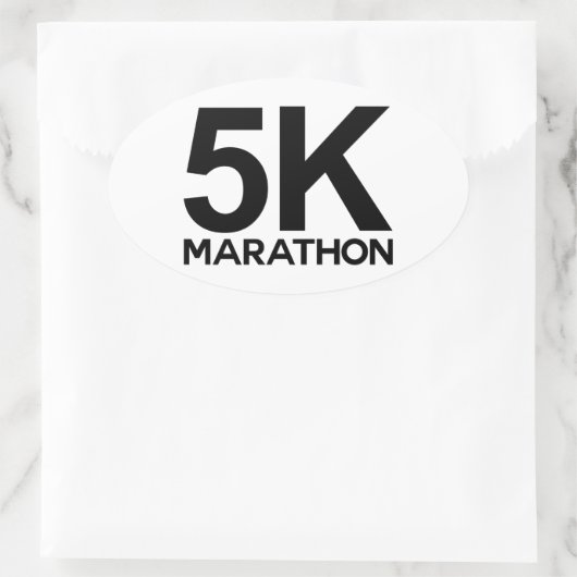 5k Marathon Ovaler Aufkleber (Tasche)